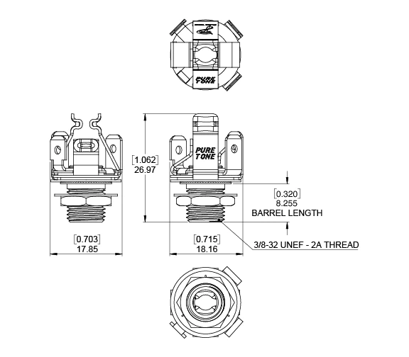 Pure Tone ** STEREO ** Multi-Contact 1/4" Output Jack