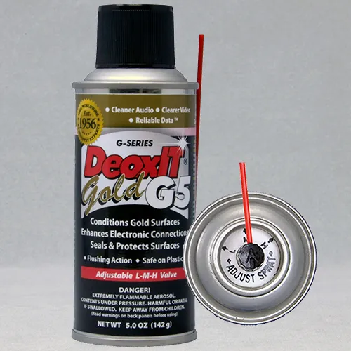 DeoxIT® Gold G5 Spray, 5% solution, flushing action, L-M-H adjustable valve, 142 g (182 mL)